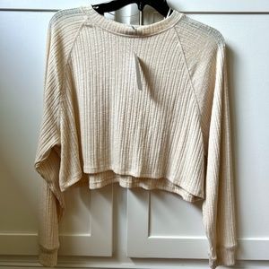 BRAND NEW: Freshman, knitted, beige crop top.   Size: S